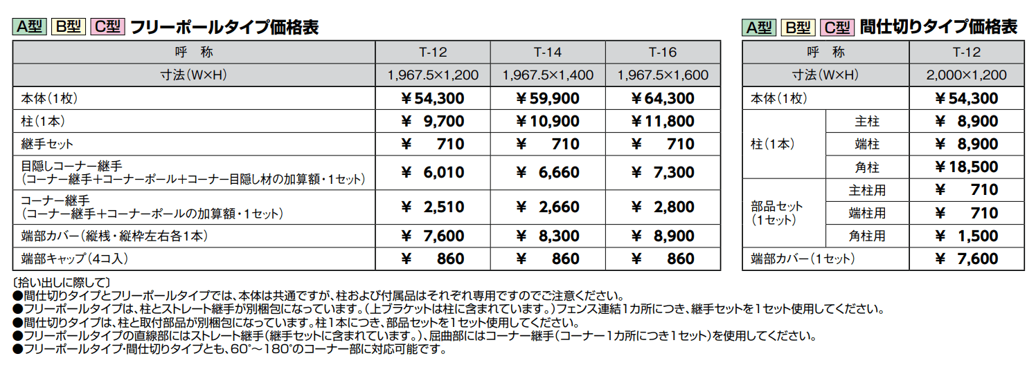 ハイスクリーンフェンス B型【2023年版】_価格_2