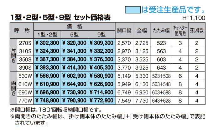シャレオ伸縮9型ノンレールタイプ【2022年版】_価格_1