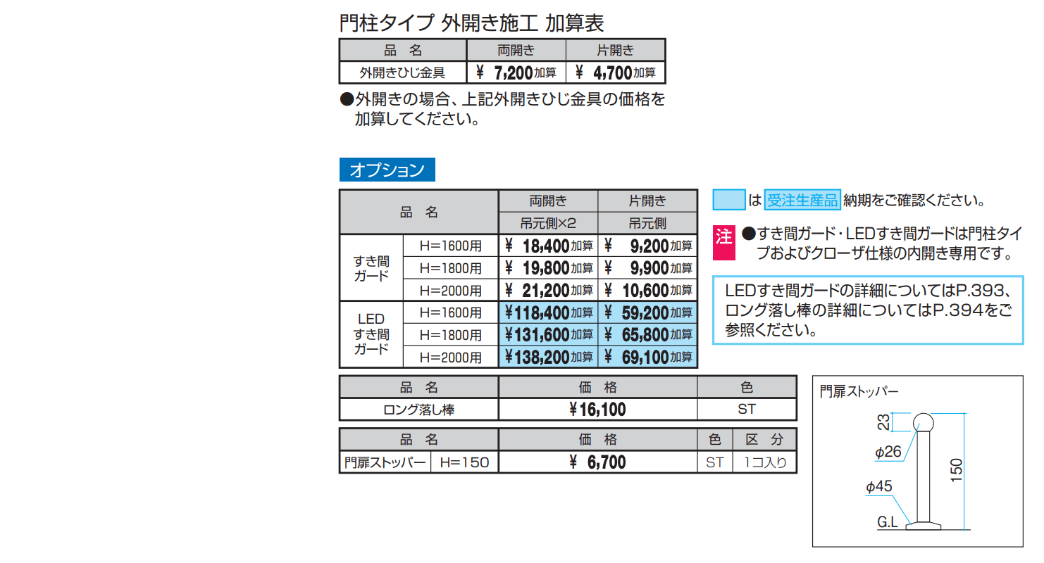 フレイナハイタイプYP型 木調色・形材色(H型:タッチ錠)【2022年版】_価格_2