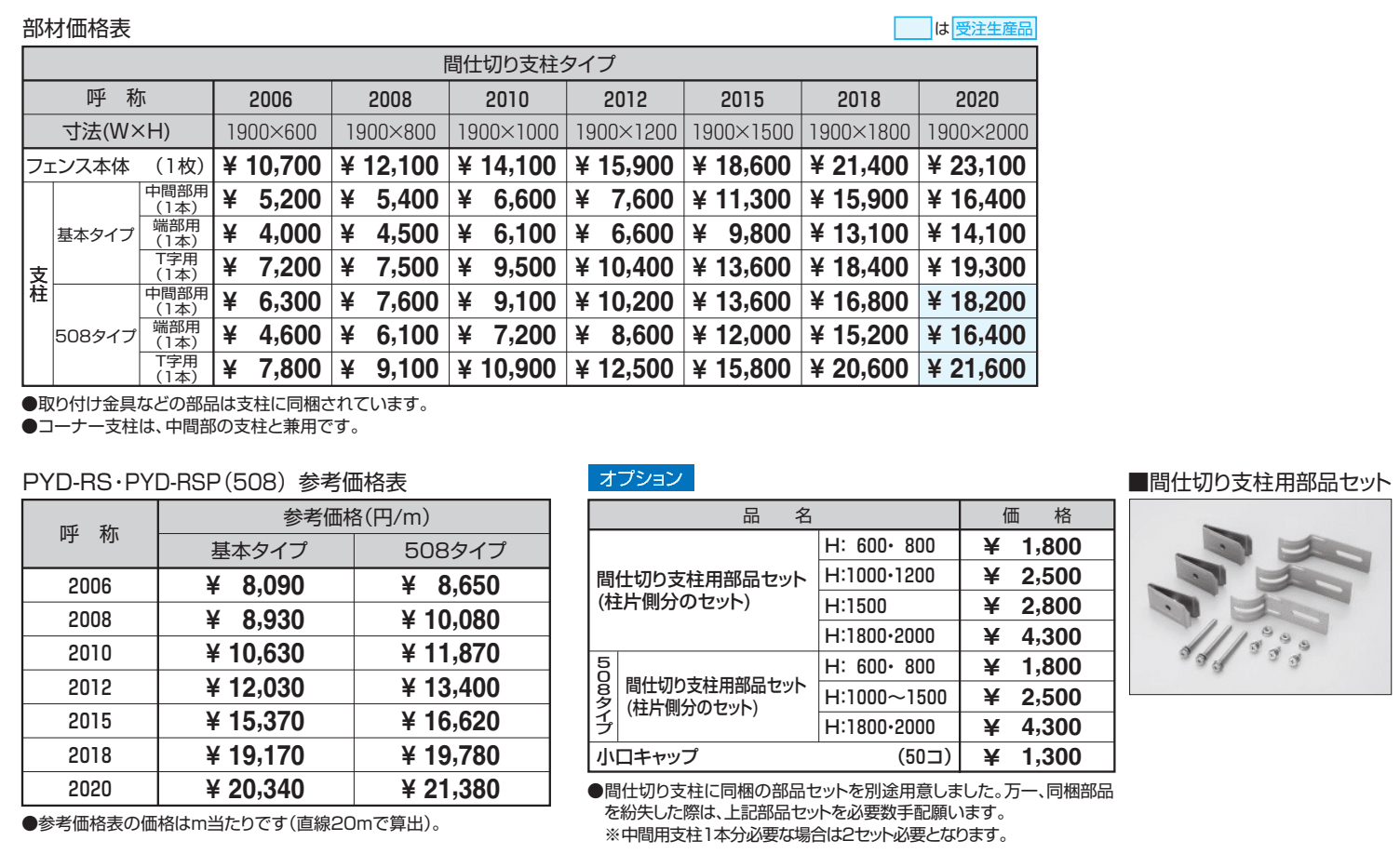 ユメッシュR型フェンス 間仕切り支柱・間仕切り支柱508タイプ【2023年版】_価格_1