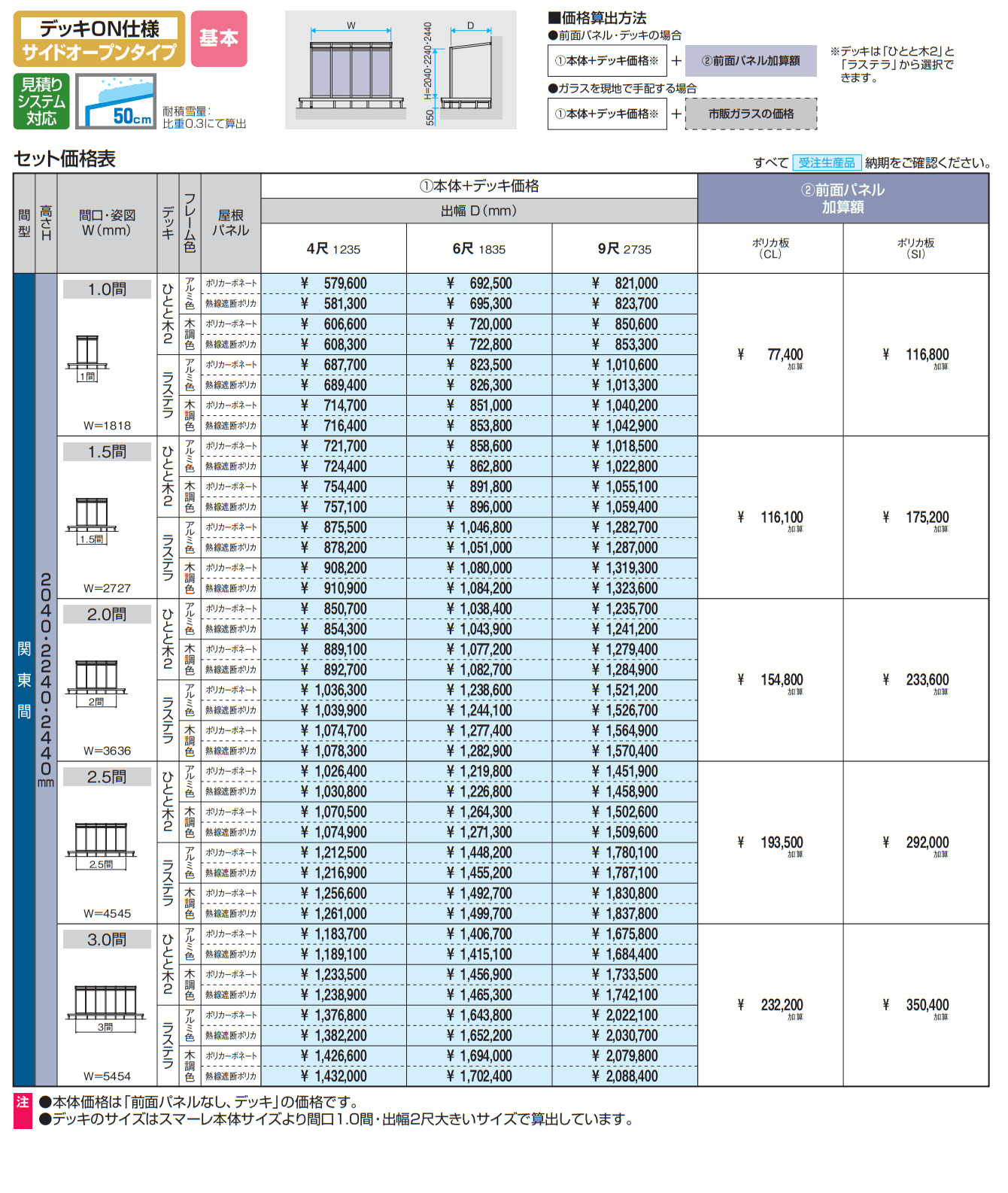 スマーレ (デッキON仕様 サイドオープンタイプ 基本)【2023年版】_価格_1