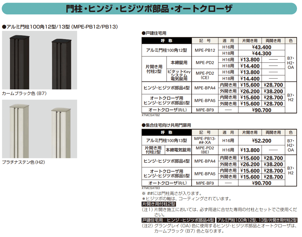 電気錠付共用門扉 シャローネ 門扉SA03型 【2022年版】_価格_3