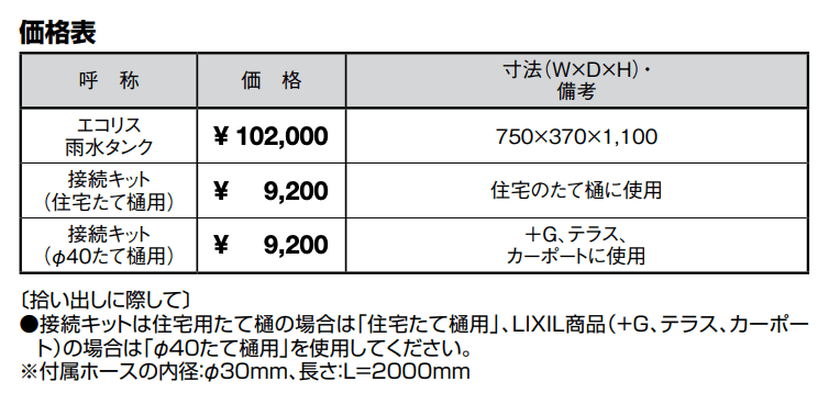 エコリス 雨水タンク【2022年版】_価格_1