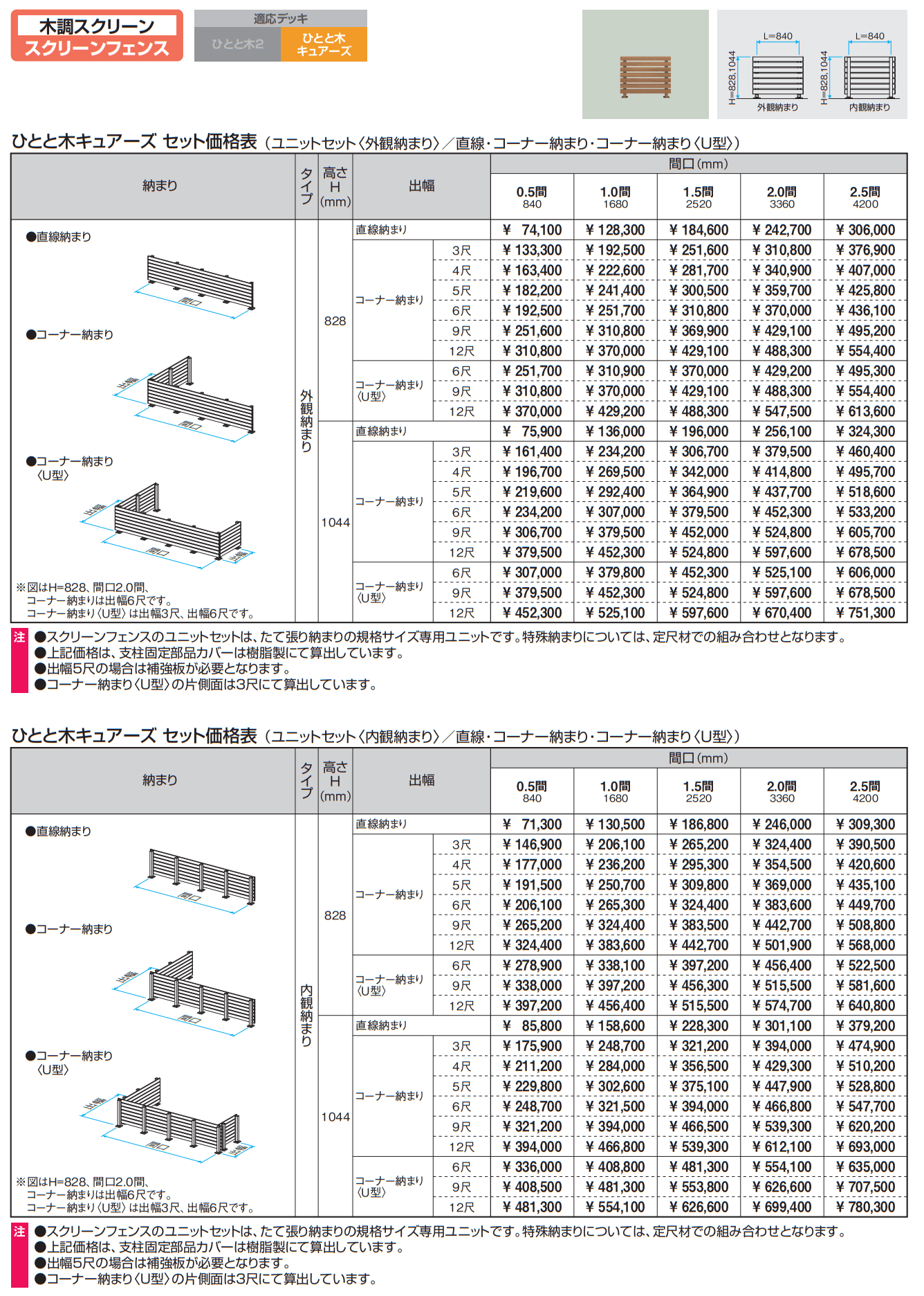 ひとと木 フェンス (木調スクリーン スクリーンフェンス)(適応:ひとと木キュアーズ)【2023年版】_価格_1