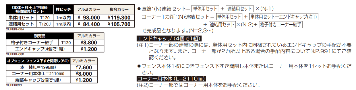 ルシアス 高所用フェンスH08型 たてストライプ 【2022年版】_価格_1