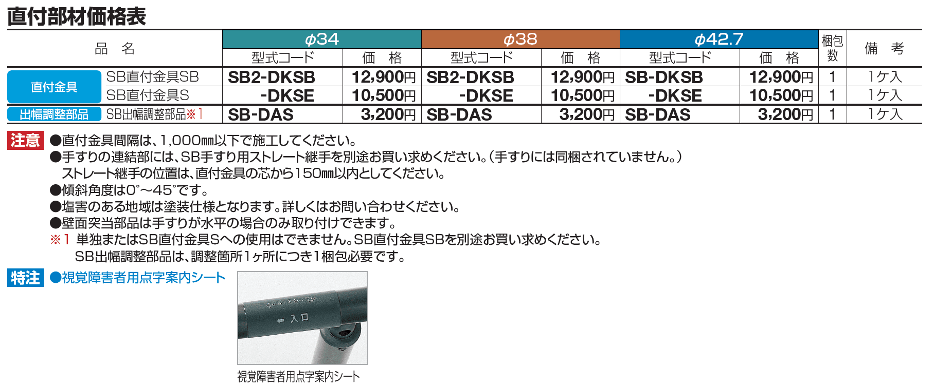 手すり セイフティビーム SB型 (ステンレスタイプ)壁付仕様【2023年版】_価格_7