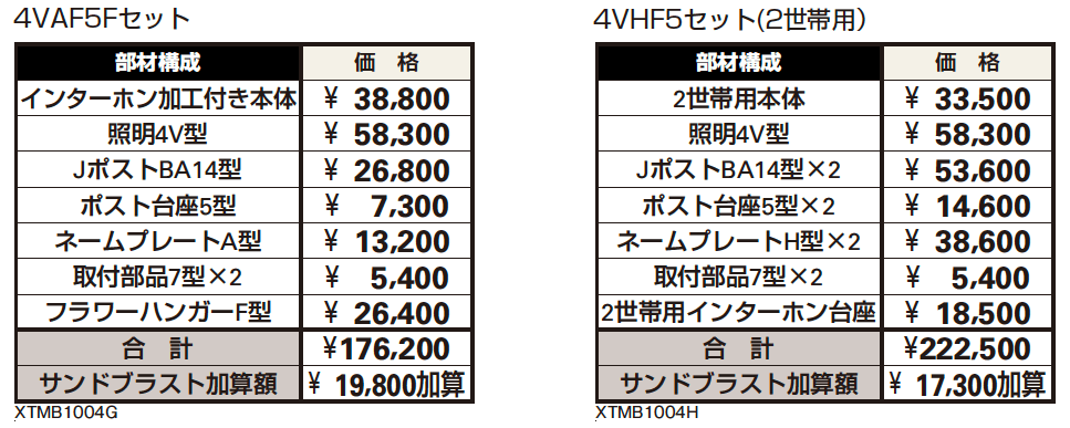 シャローネ 機能門柱1型/ サンドブラスト1型※ 〈独立仕様〉 【2022年版】_価格_2