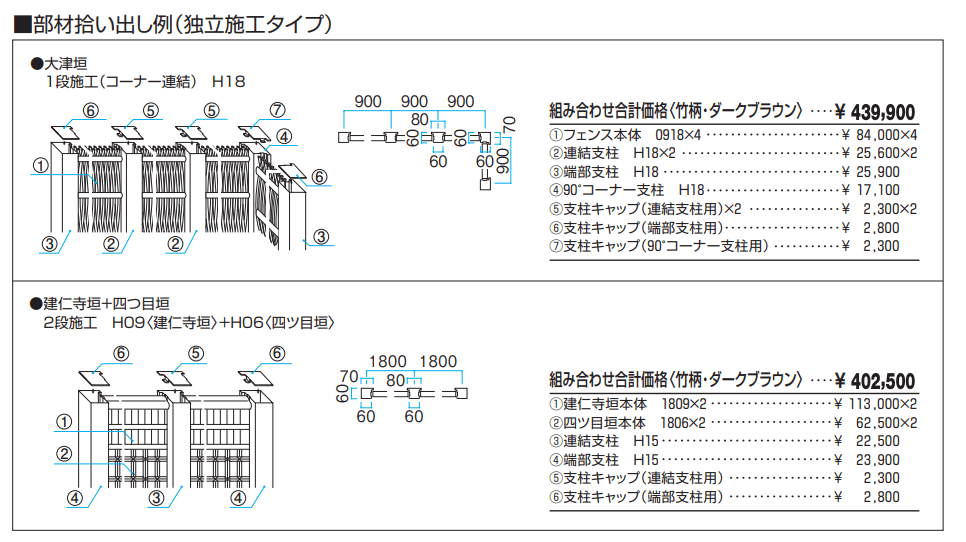紗更 大津垣(独立施工タイプ)【2023年版】_価格_2