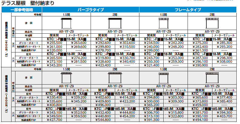 木調テラス屋根・木調バルコニー屋根 サザンテラス 【2022年版】_価格_3