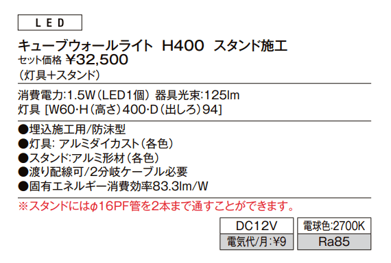 キューブウォールライト キューブウォールライト【2022年版】_価格_2