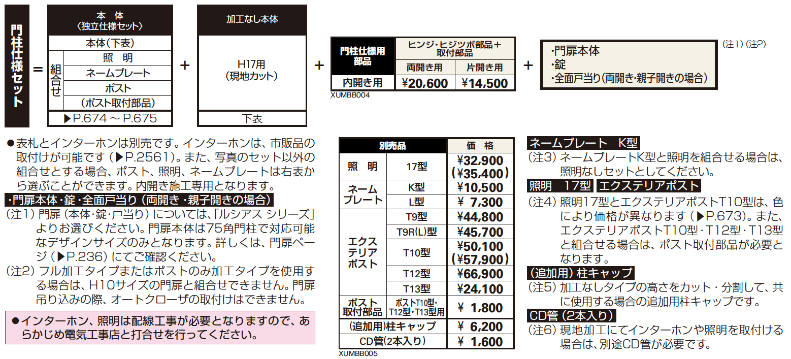 ルシアス 機能門柱B01型〈門柱仕様〉 【2022年版】_価格_1