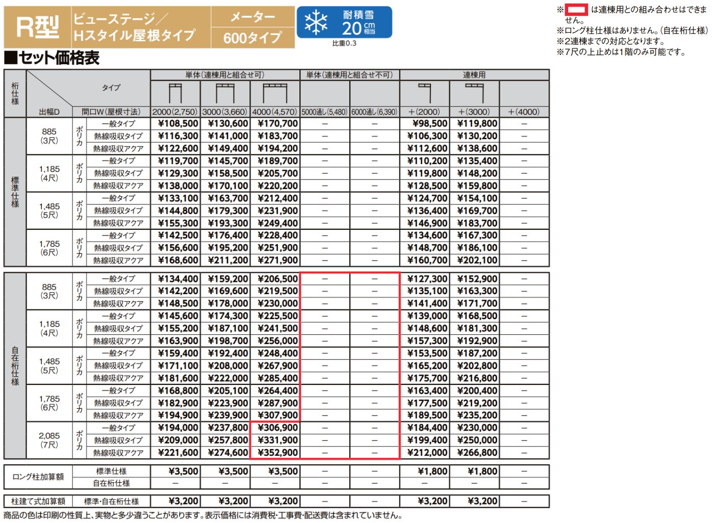 スピーネ R型 ビューステージ/Hスタイル屋根タイプ メーター【2022年版】_価格_1