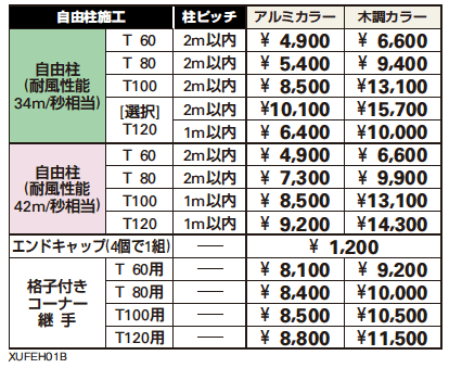 ルシアス フェンスH04型 横板格子+細横格子 【2022年版】_価格_2