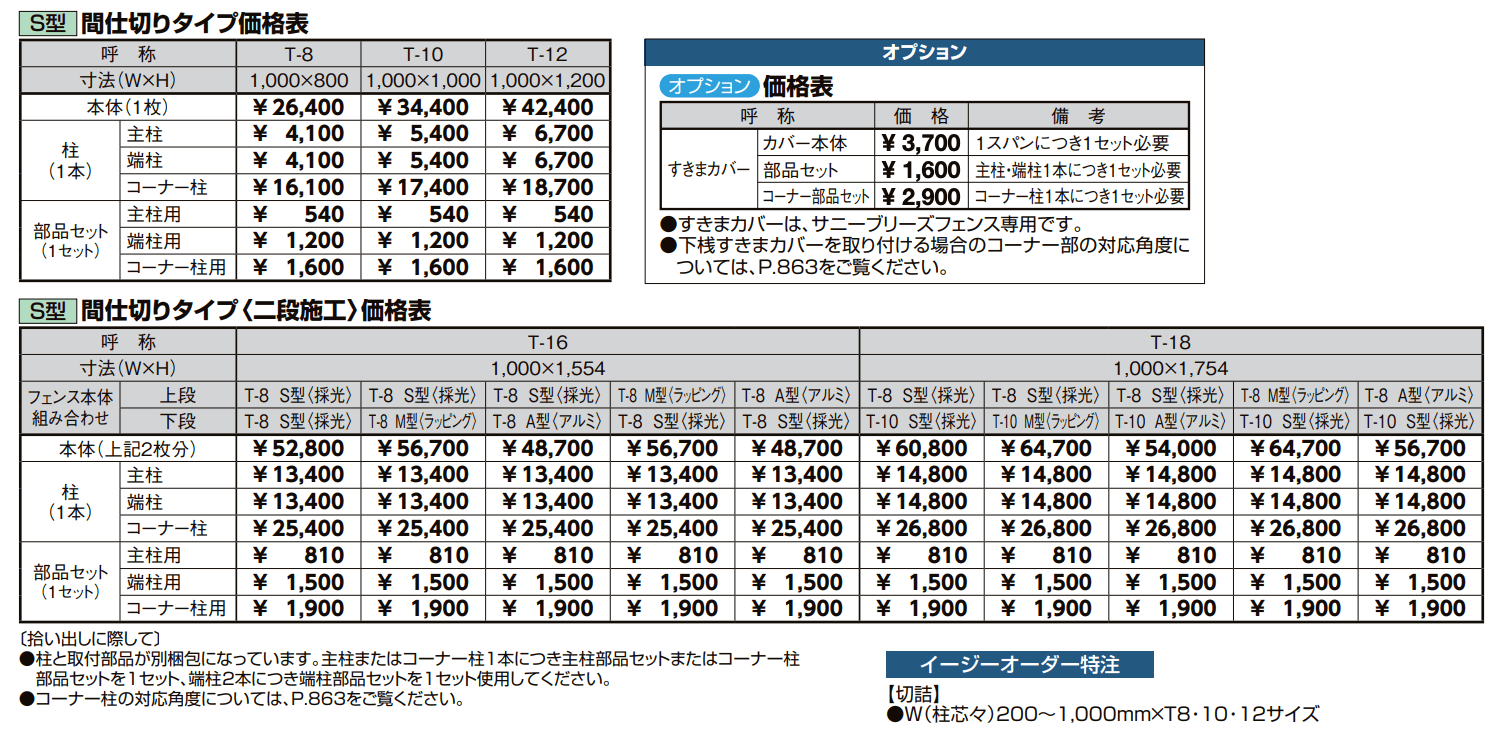 サニーブリーズフェンス S型<採光タイプ>【2022年版】_価格_2