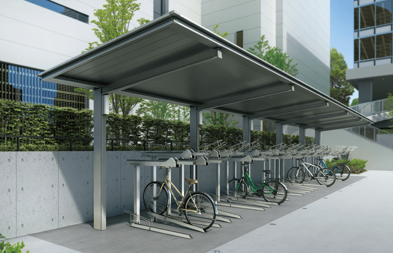 YKK APの「ルシアス サイクルポート 750タイプ 単体セット/奥行連結セット」