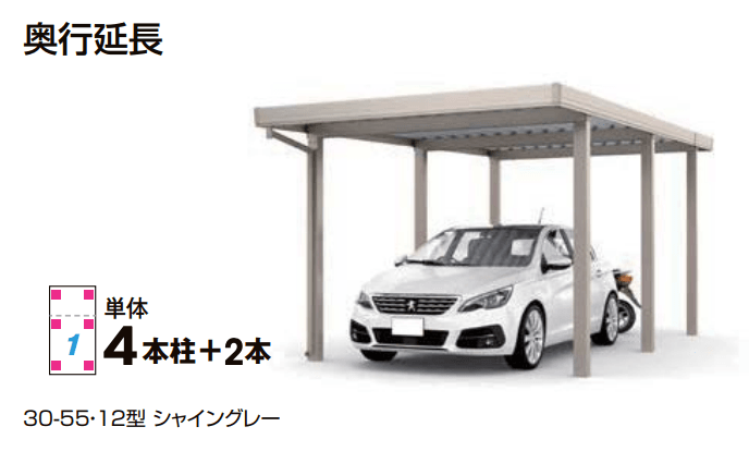 LIXILの「カーポートSW 900タイプ 1台用奥行延長【2022年版】」
