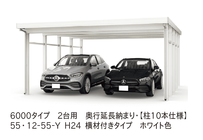 YKK APの「ジーポートPro 6000タイプ 2台用(単体・奥行延長・間口延長・奥行(2)連結)」のサブ画像3