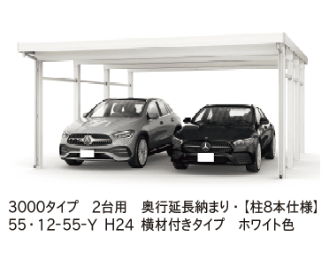 YKK APの「ジーポートPro 3000タイプ 2台用(単体・奥行延長・間口延長・奥行(2)連結)【2023年版】」のサブ画像5
