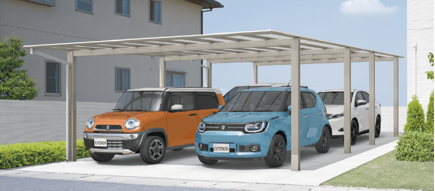 三協アルミの「スカイリード 両側支持タイプ(耐積雪量20cm仕様:2台用基本・奥行連結・奥行片寄せ)【2022年版】」のサブ画像2