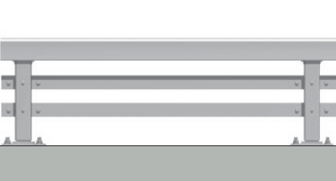三協アルミの「角ビームタイプ ベースプレート納まり 車両用防護柵 C種(1275) 【2022年版】」