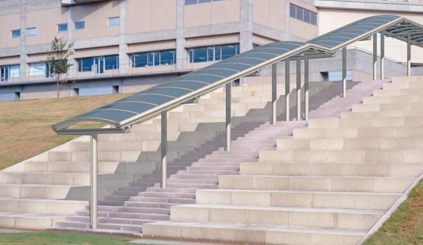 三協アルミの「ブレラウェイS 一本柱タイプ(センター柱) 傾斜基本ユニット 【2022年版】」