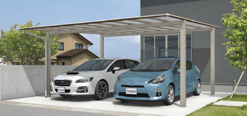 三協アルミ スカイリード 両側支持タイプ(耐積雪量20cm仕様:2台用基本・奥行連結・奥行片寄せ)【2023年版】4