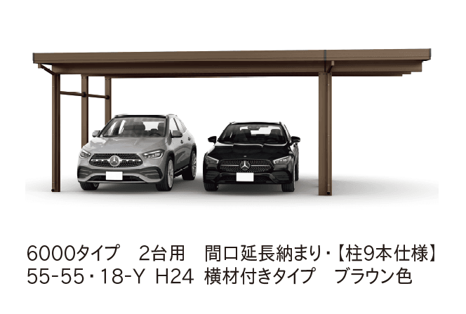 YKK APの「ジーポートPro 6000タイプ 2台用(単体・奥行延長・間口延長・奥行(2)連結)」のサブ画像2