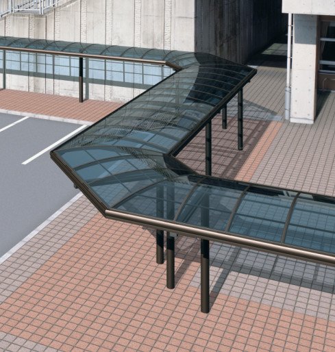 三協アルミの「ブレラウェイS 一本柱タイプ(偏芯柱) コーナー連結ユニット 【2022年版】」