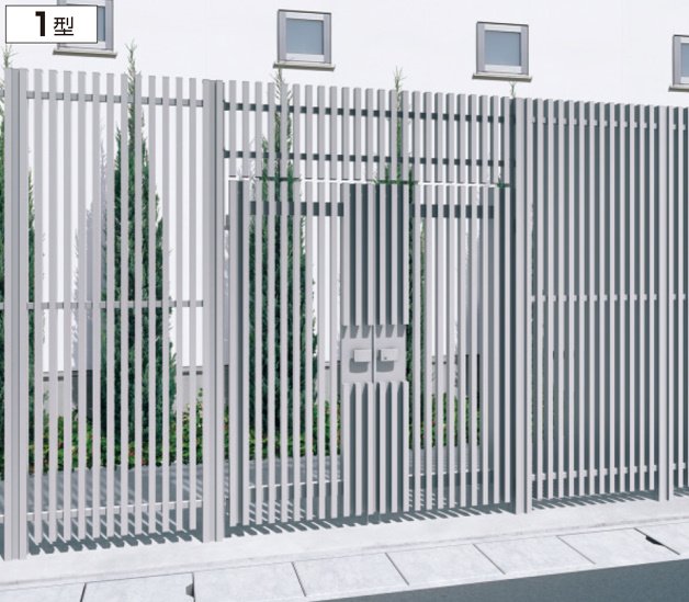 三協アルミの「エルファード両面タイプ1型(門柱+門扉+ランマ)【2023年版】」のサブ画像1