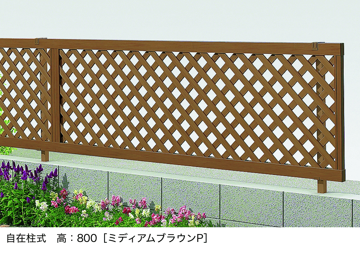 LIXILの「木樹脂フェンスJシリーズ【自在柱式】J5型 【密ラチス】」