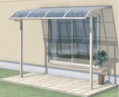 三協アルミの「ST特注品テラス(R型 柱付き式 1500タイプ 出幅移動納まり)【2023年版】」