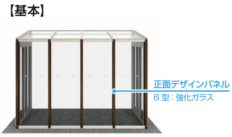 YKK APの「アウタールーフ ガーデンルームタイプ 正面デザインパネル【2023年版】」