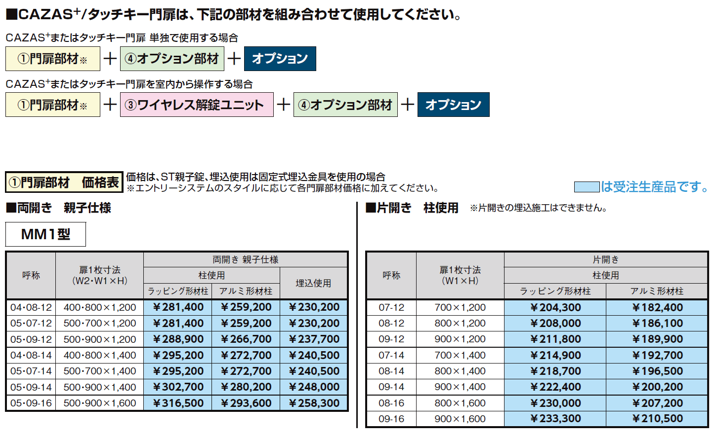 開き門扉AA エントリーシステム MM1型(メタル調)【2024年版】_価格_2
