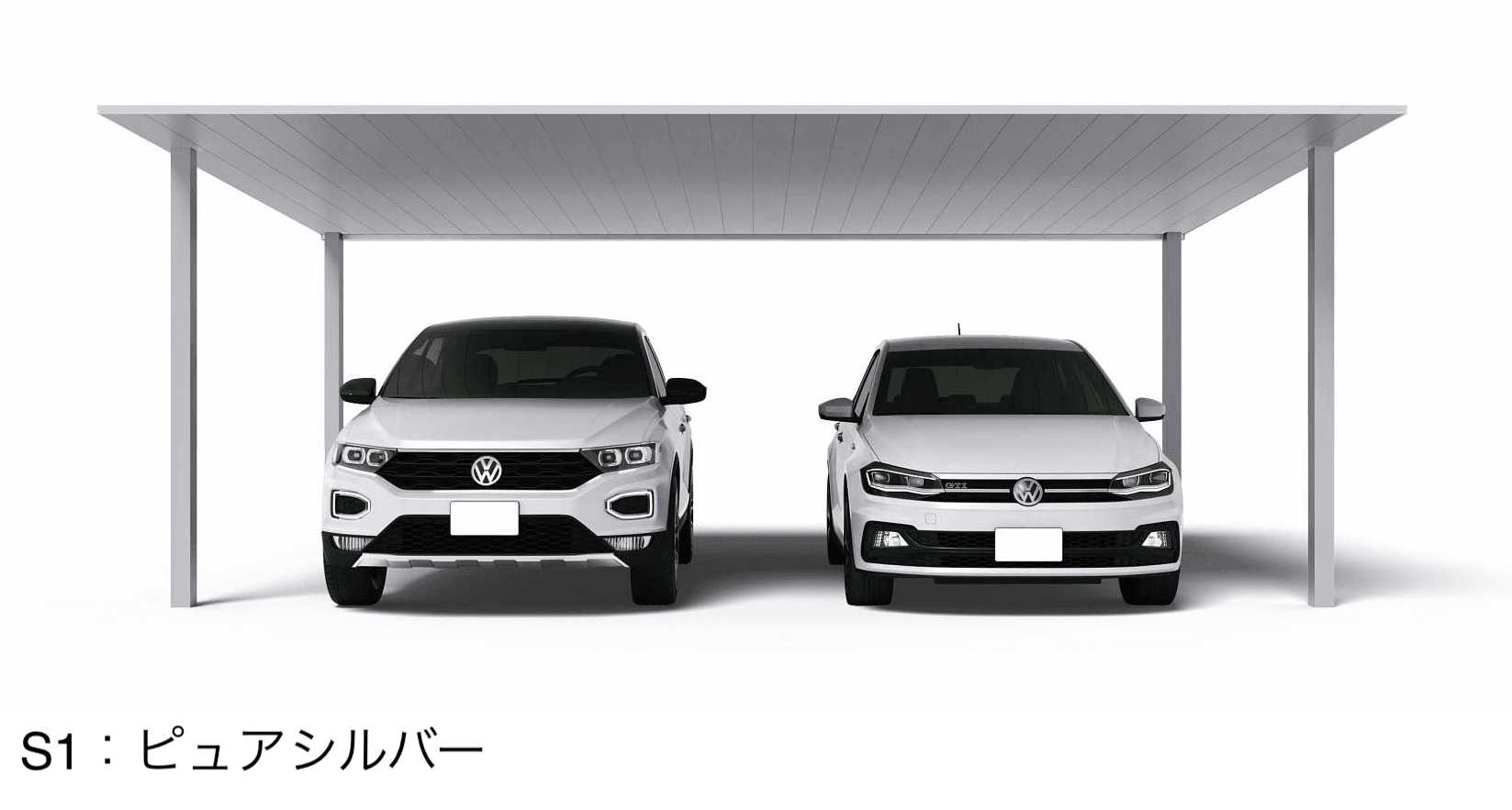 YKK APの「プレーンルーフ 600タイプ 2台用 単体セット」のサブ画像1