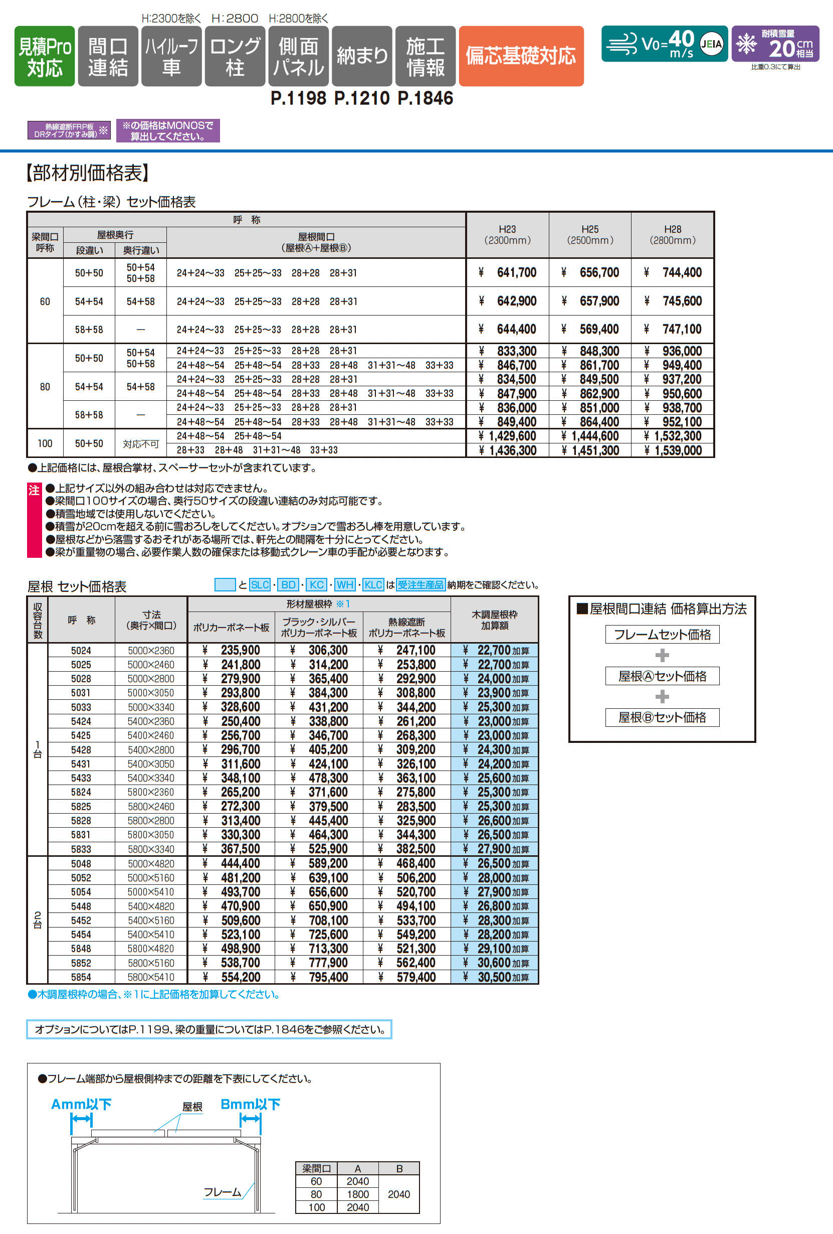 スカイリード (屋根間口連結(段違い))_価格_1