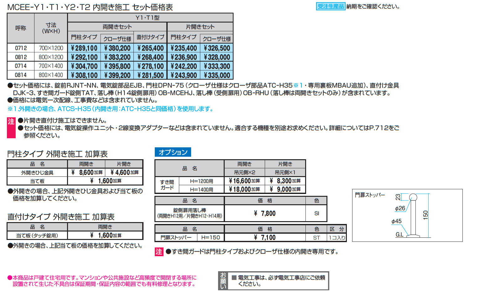 電気錠付き レジリアT1型_価格_1