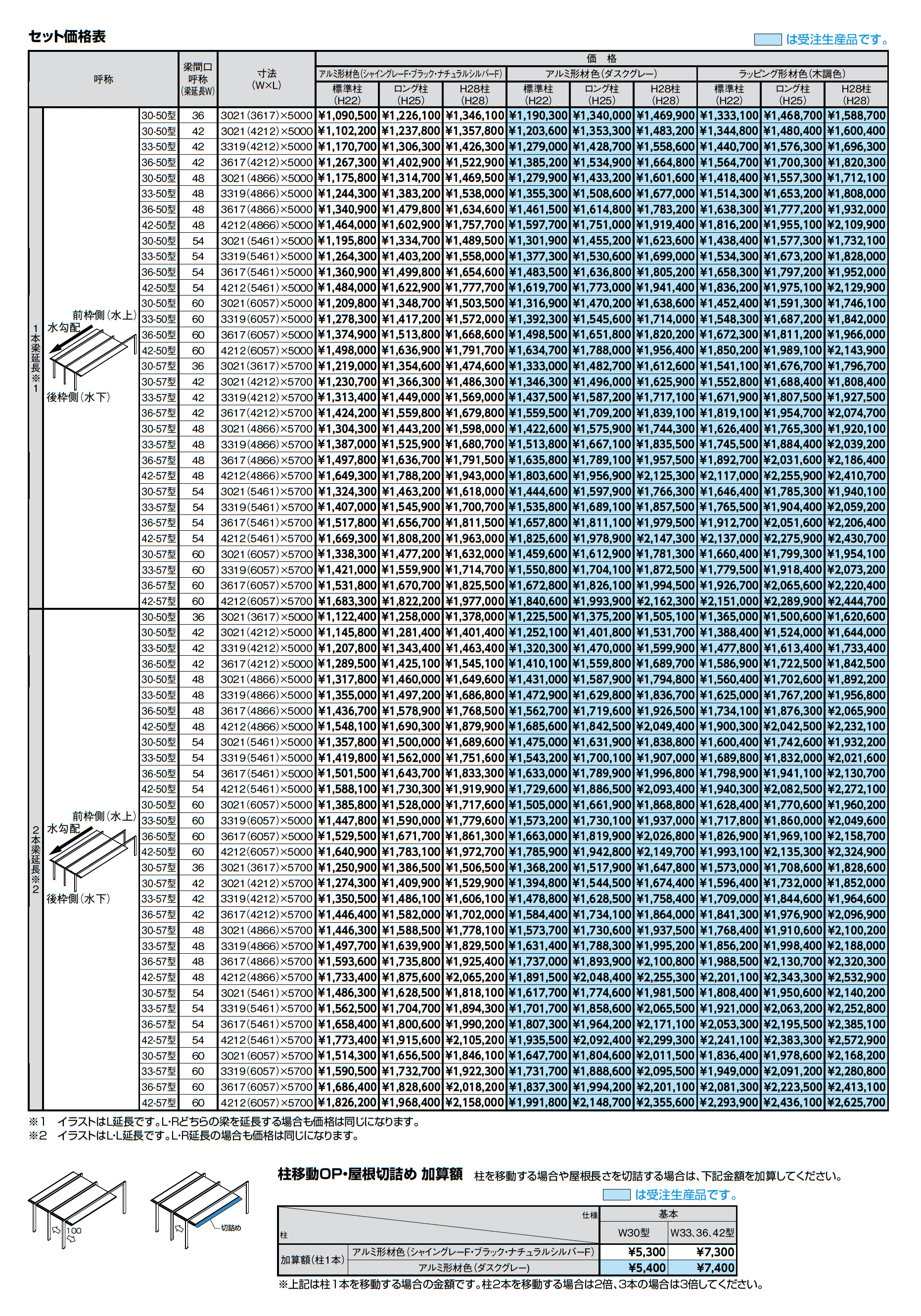 カーポートSC 3000 1台用 梁延長_価格_2