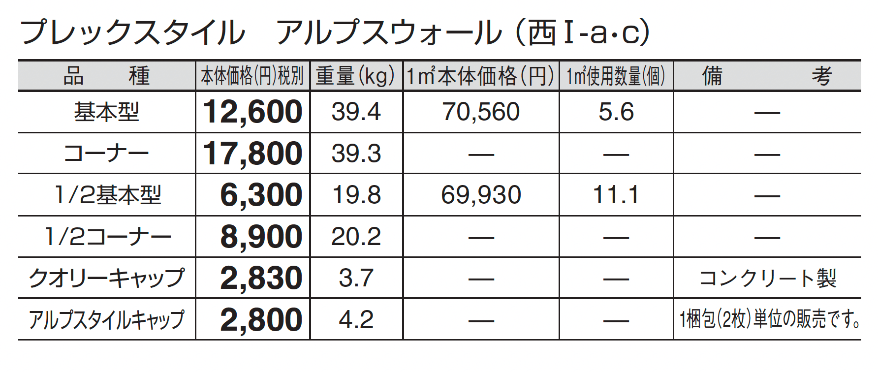 プレックスタイル アルプスウォール_価格_3