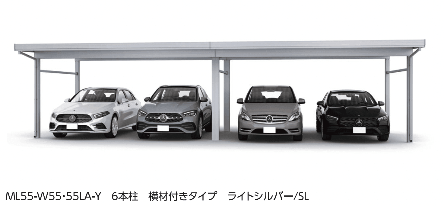 大仙の「SSポートGⅢ 積雪150cm Aタイプ・Bタイプ横(2)連棟セット/4台用」