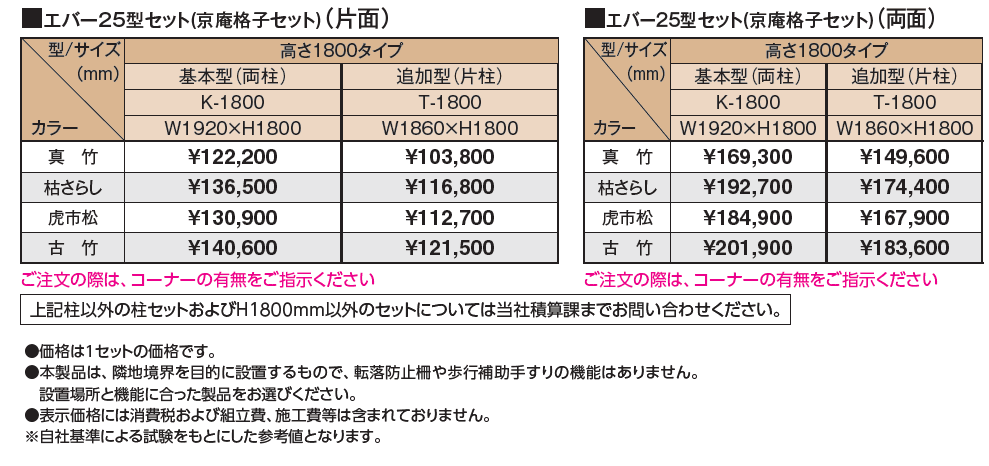 エバー25型セット(京庵®︎格子セット)【2024年版】_価格_1
