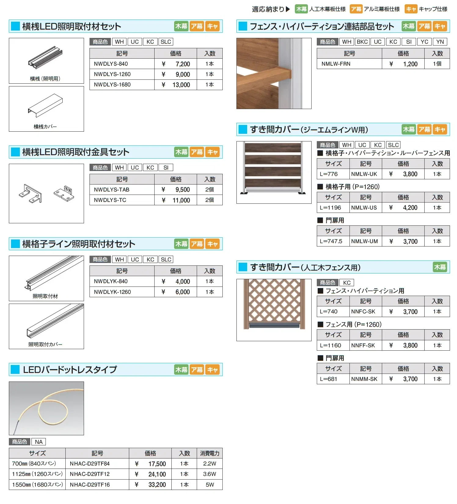 ヴィラウッドフェンス ジーエムラインW フェンス_価格_4