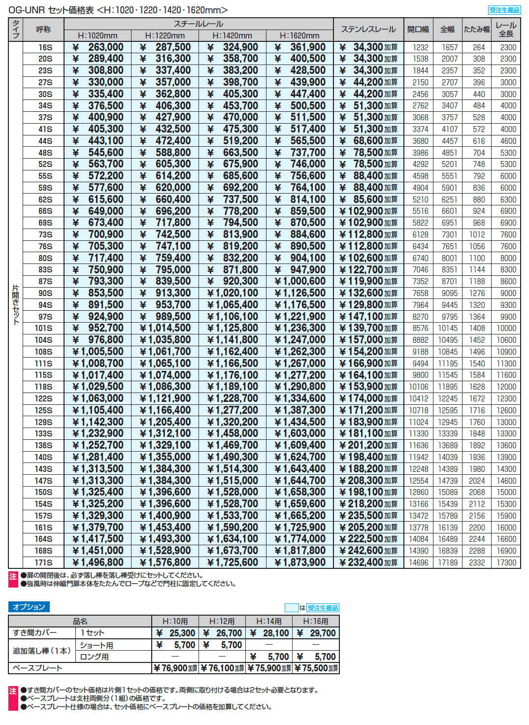 アルテンダUN型 レールタイプ_価格_1