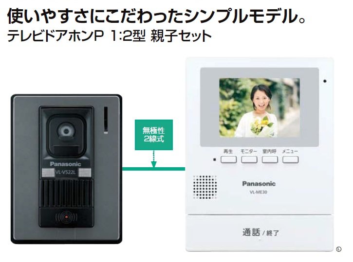 LIXILの「テレビドアホンP1:2型・親子セット【2024年版】」
