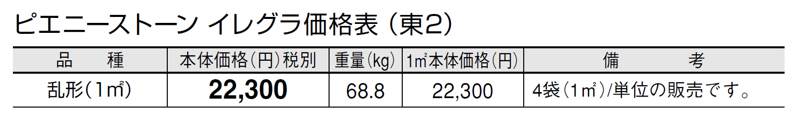 ピエニーストーン イレグラ【2024年版】_価格_2