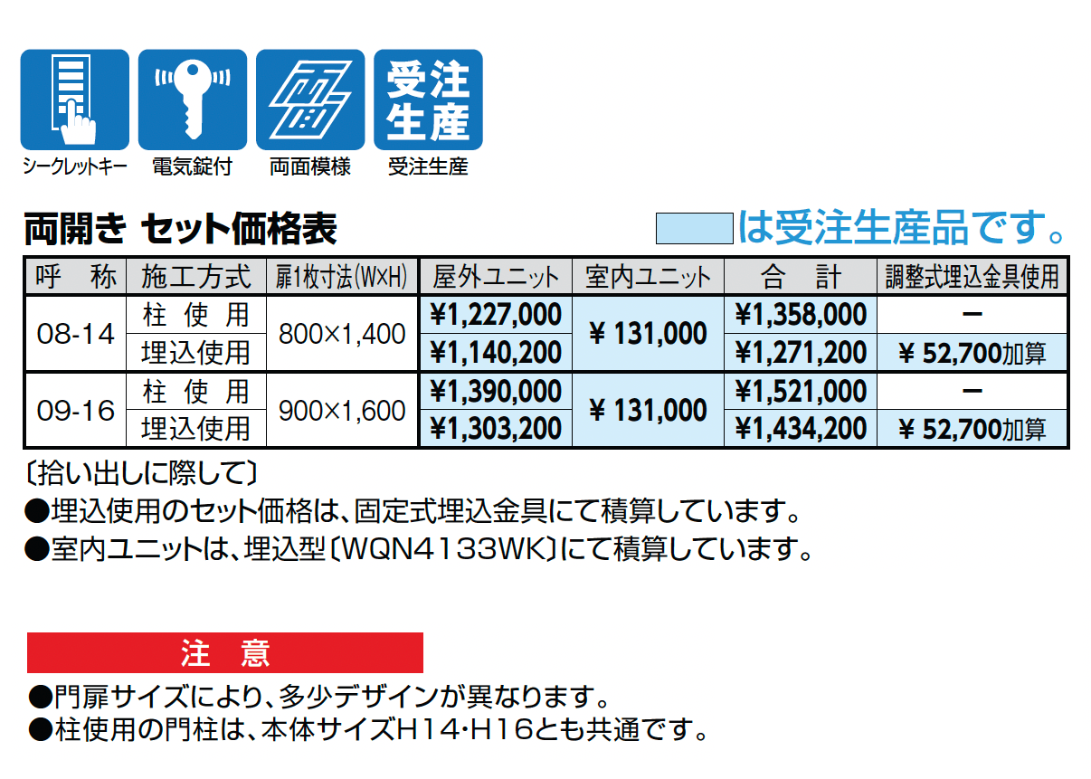 ブロンジェ 2線式電気錠内蔵_価格_1