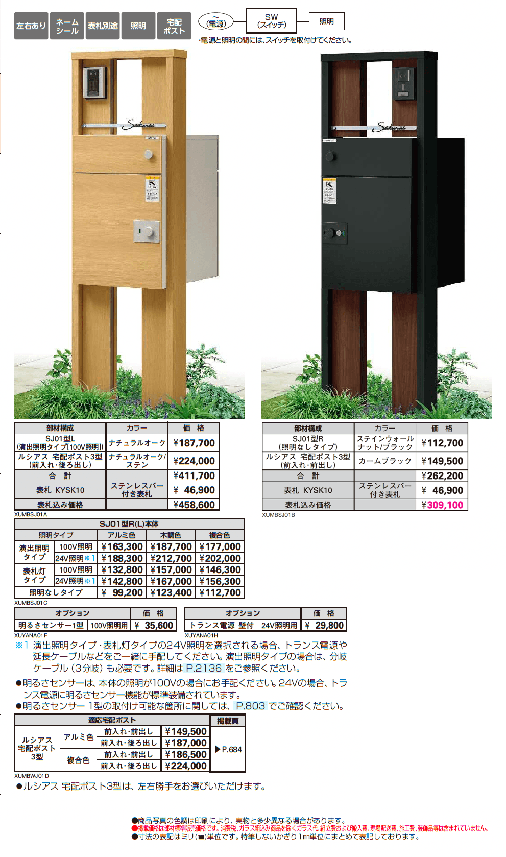 ルシアス ポストユニット SJ01型 たてスリット_価格_1