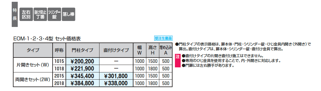 大型鋳物門扉 ランディーナ3型_価格_1