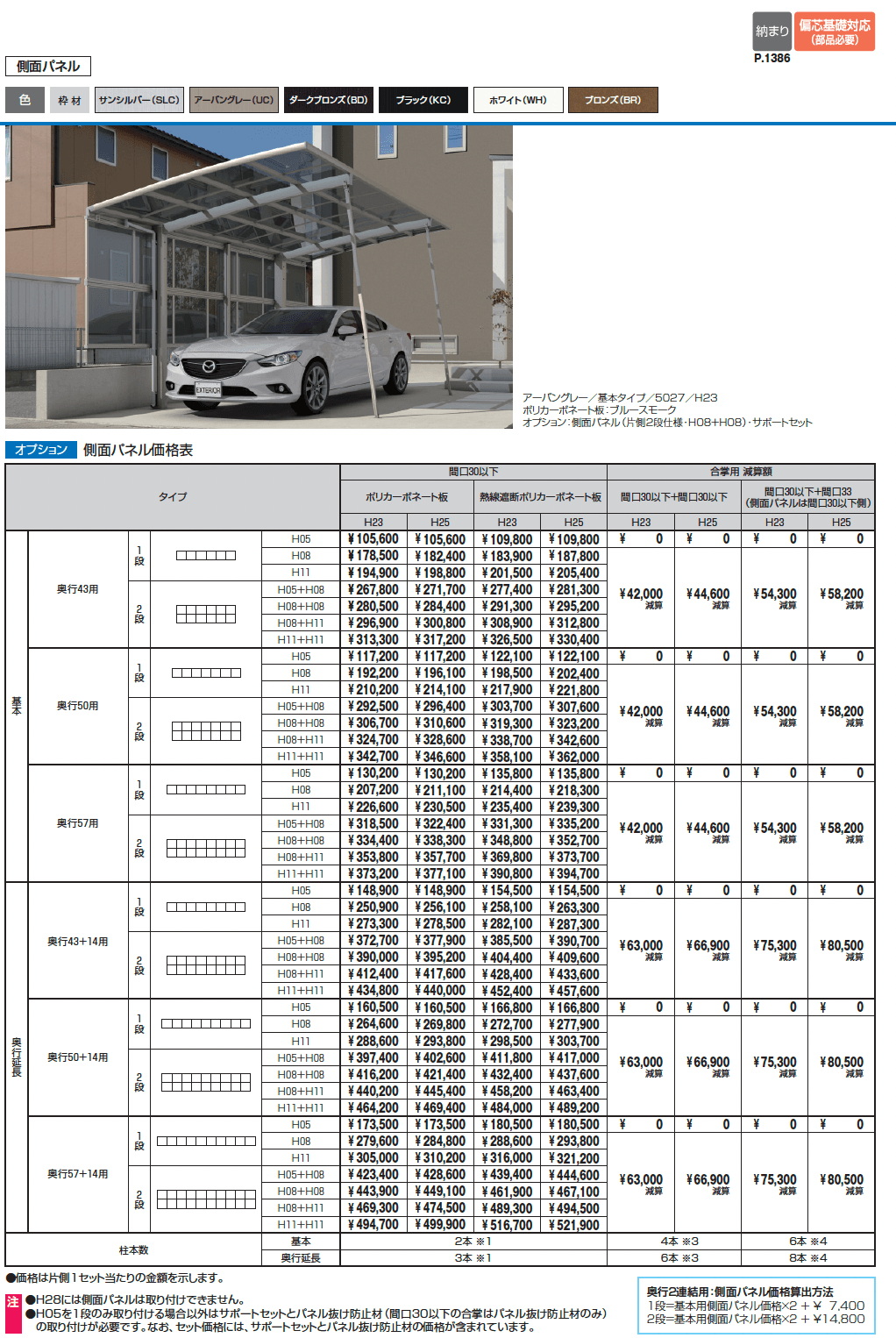 カムフィエース(奥行連結・奥行延長)_価格_3