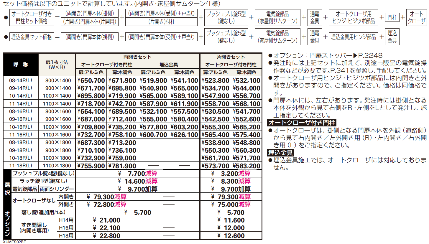 電気錠付共用門扉 ルシアス 門扉S02型【2024年版】_価格_1