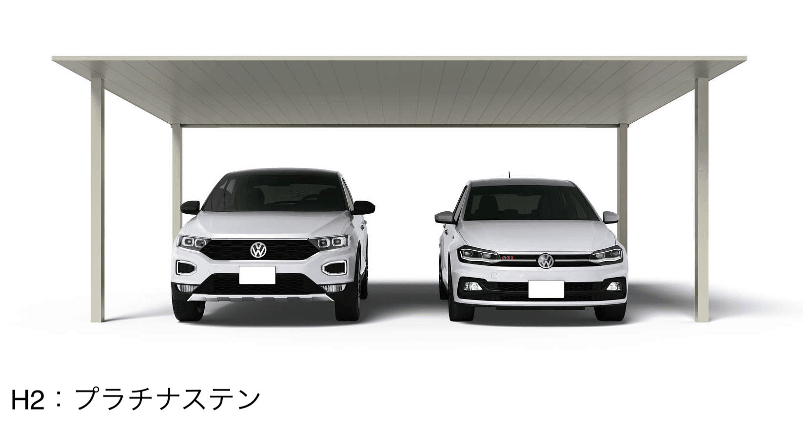 YKK APの「プレーンルーフ 600タイプ 2台用 単体セット」のサブ画像2